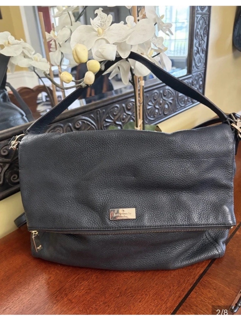 Kate Spade Highland Places Medium Maria Black Pebble Leather Bag/Crossbody - Picture 2 of 8